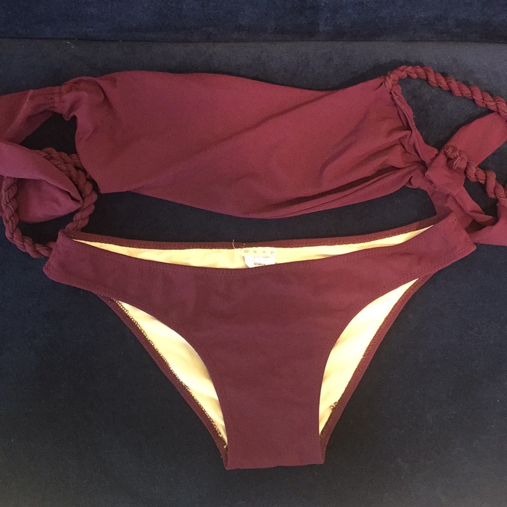 Cusp bikini, size small, color plum.
